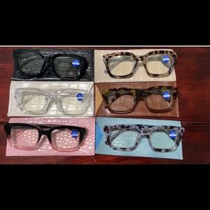 NEW 6 Pair of Fashion Glasses with blue light filter